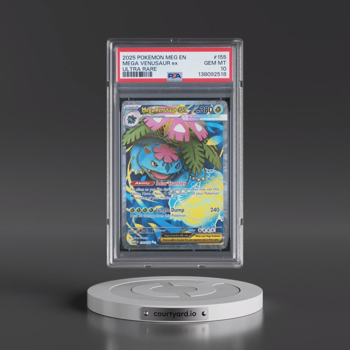 2025 Pokémon Meg EN-Mega Evolution #155 Mega Venusaur EX - Holo Ultra Rare (PSA 10 GEM MINT)