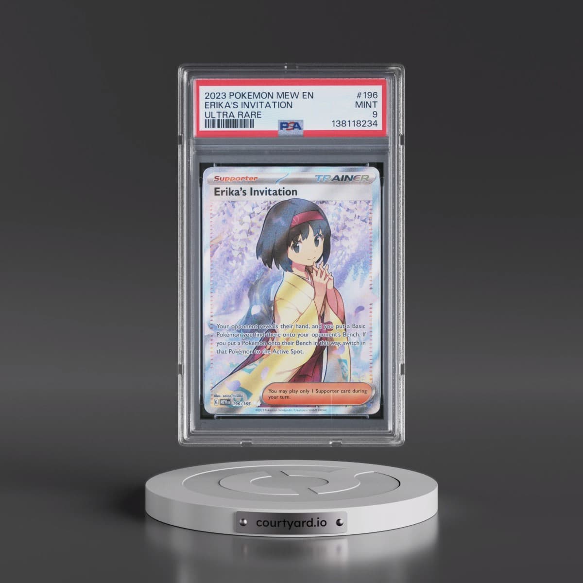 2023 Pokémon Mew EN-151 #196 Erika's Invitation - Ultra Rare (PSA 9 MINT)