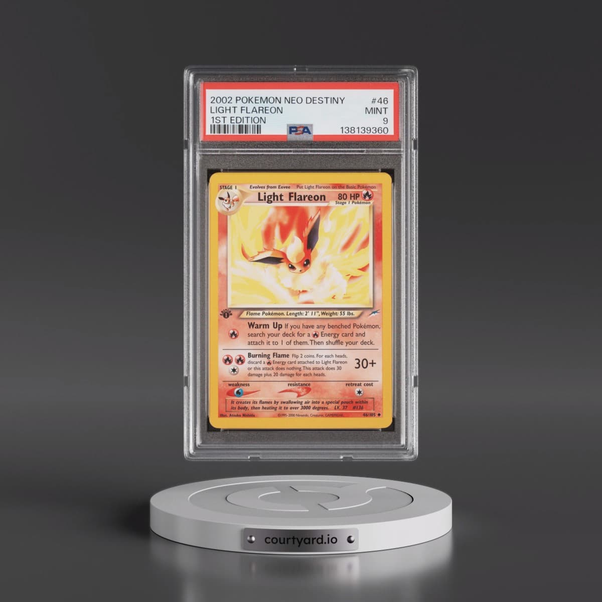 2002 Pokémon Neo Destiny #46 Light Flareon - 1st Edition (PSA 9 MINT)