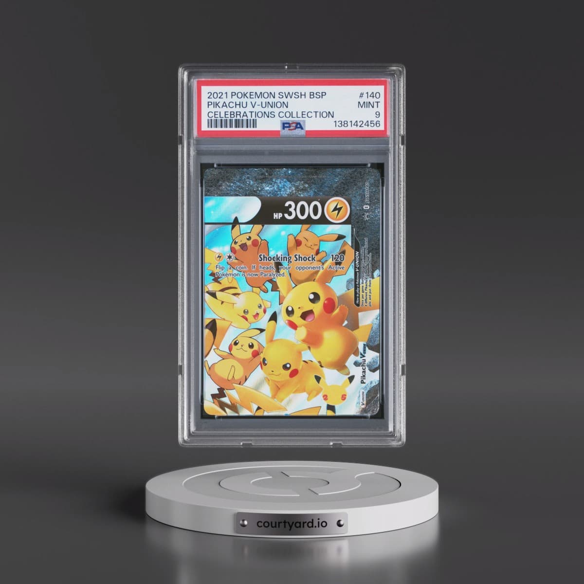 2021 Pokémon Swsh Black Star Promo #140 Pikachu V-Union - Celebrations Collection (PSA 9 MINT)