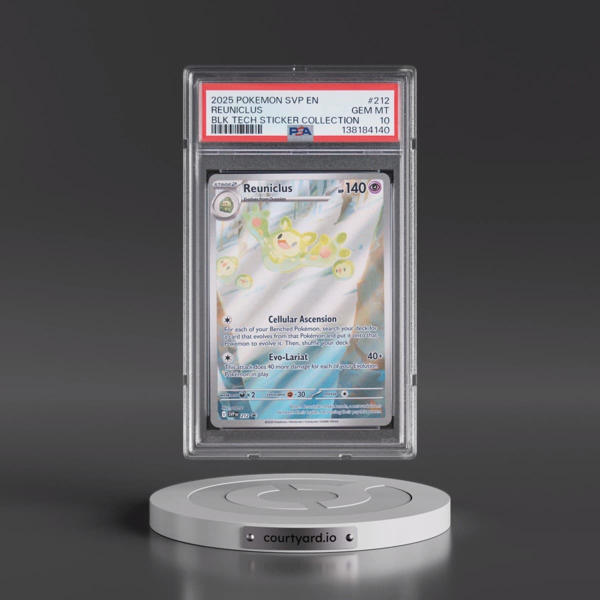 2025 Pokémon Svp EN-SV Black Star Promo #212 Reuniclus - Black Bolt Tech Sticker Collection (PSA 10 GEM MINT)
