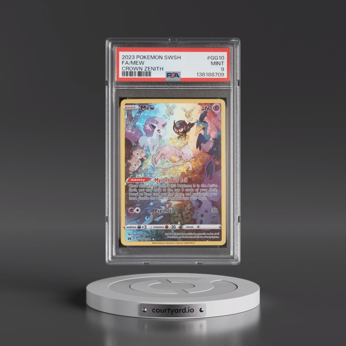 2023 Pokémon Sword and Shield Crown Zenith #GG10 Mew - Full Art (PSA 9 MINT)