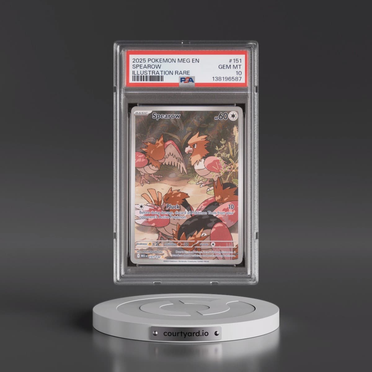2025 Pokémon Meg EN-Mega Evolution #151 Spearow - Illustration Rare (PSA 10 GEM MINT)