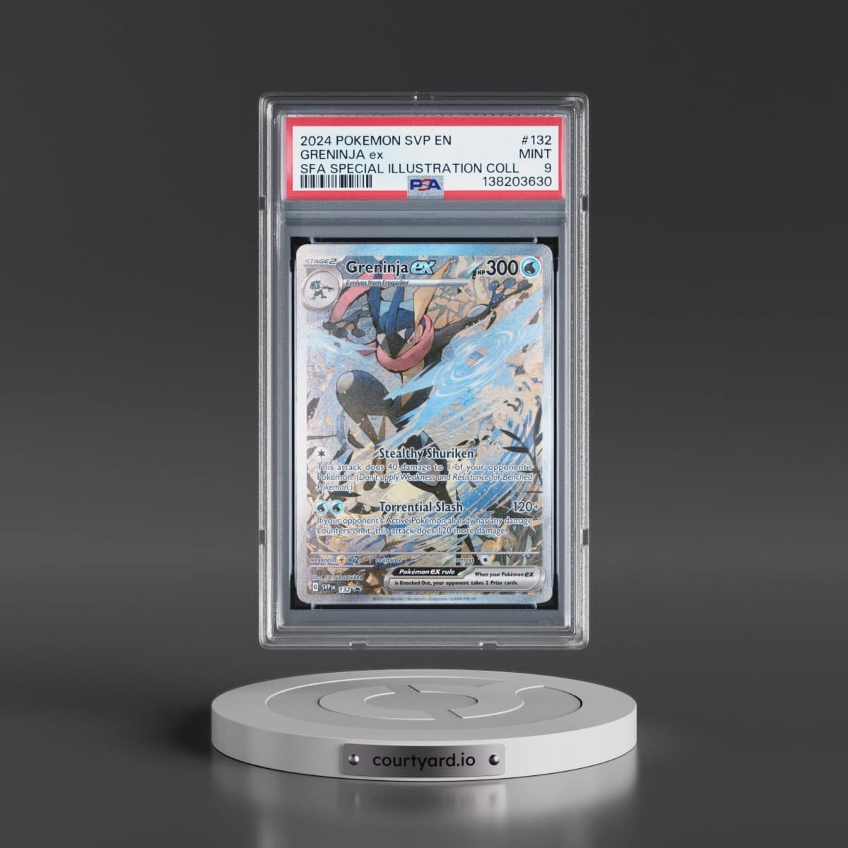 2024 Pokémon Svp EN-SV Black Star Promo #132 Greninja EX - Holo Shrouded Fable Special Illustration Collection (PSA 9 MINT)