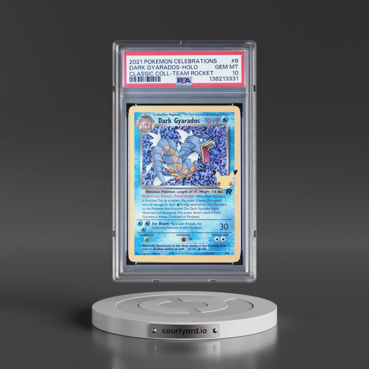 2021 Pokémon Celebrations Classic Collection #8 Dark Gyarados - Holo (PSA 10 GEM MINT)