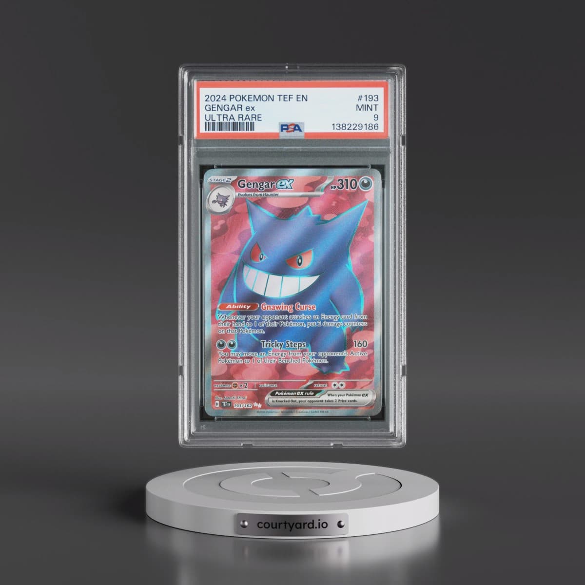 2024 Pokémon Tef EN-Temporal Forces #193 Gengar EX - Holo Ultra Rare (PSA 9 MINT)