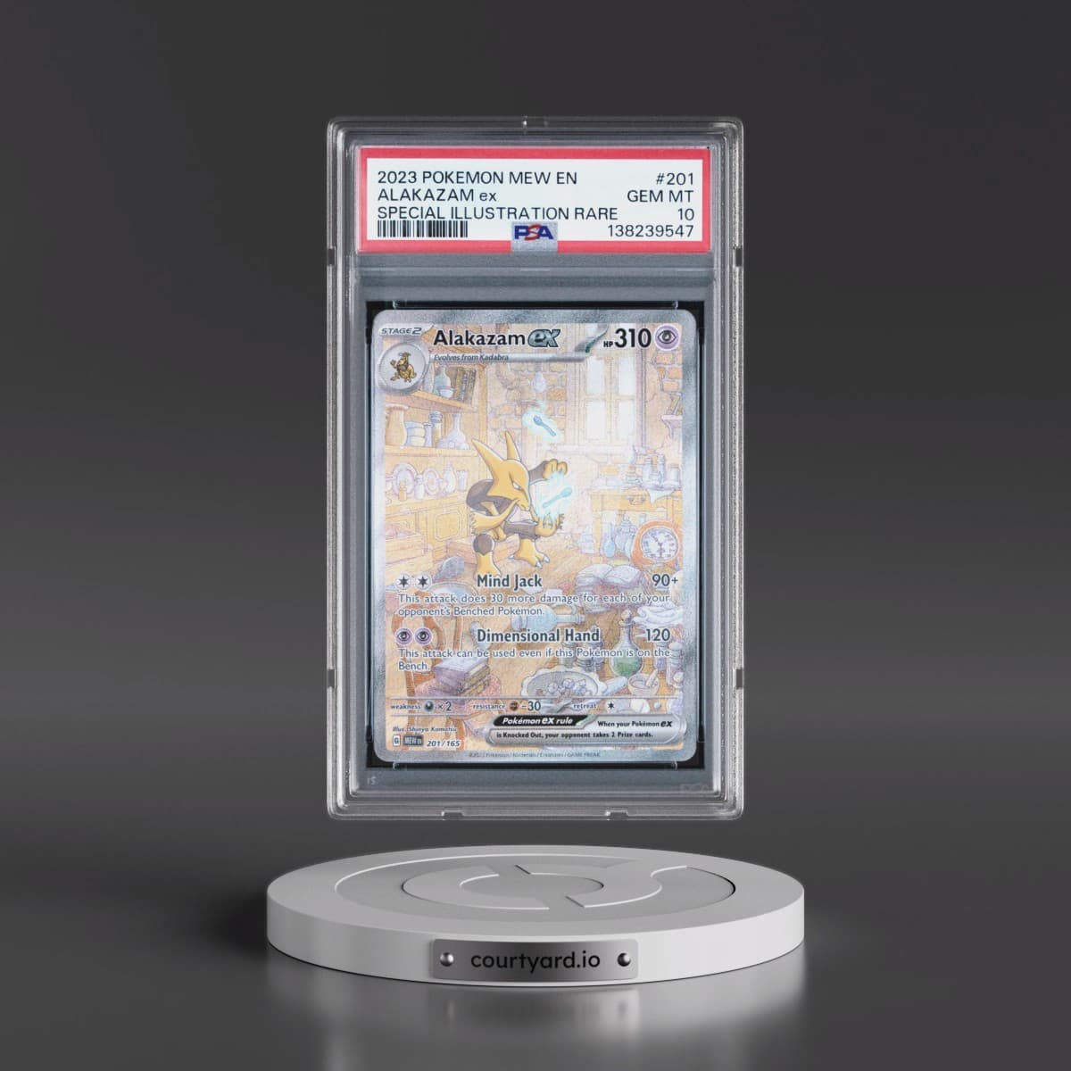 2023 Pokémon Mew EN-151 #201 Alakazam EX - Holo Special Illustration Rare (PSA 10 GEM MINT)