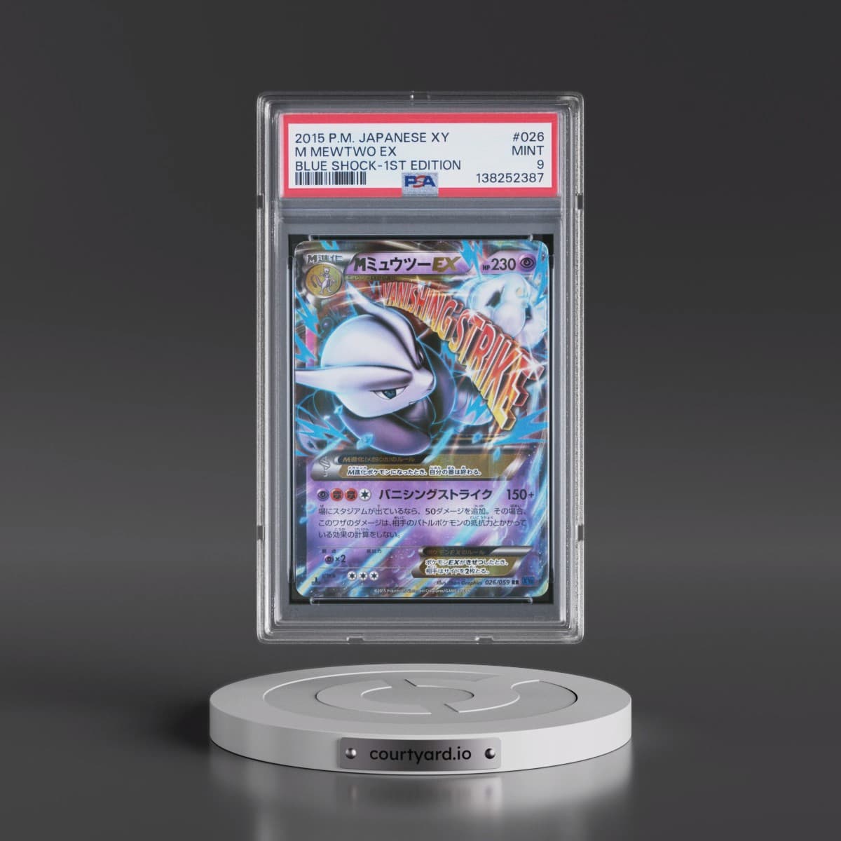 2015 Pokémon XY Blue Shock #026 M Mewtwo EX - 1st Edition Holo (PSA 9 MINT)