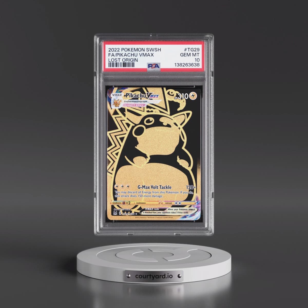 2022 Pokémon Sword & Shield Lost Origin #TG29 Pikachu Vmax - Full Art (PSA 10 GEM MINT)