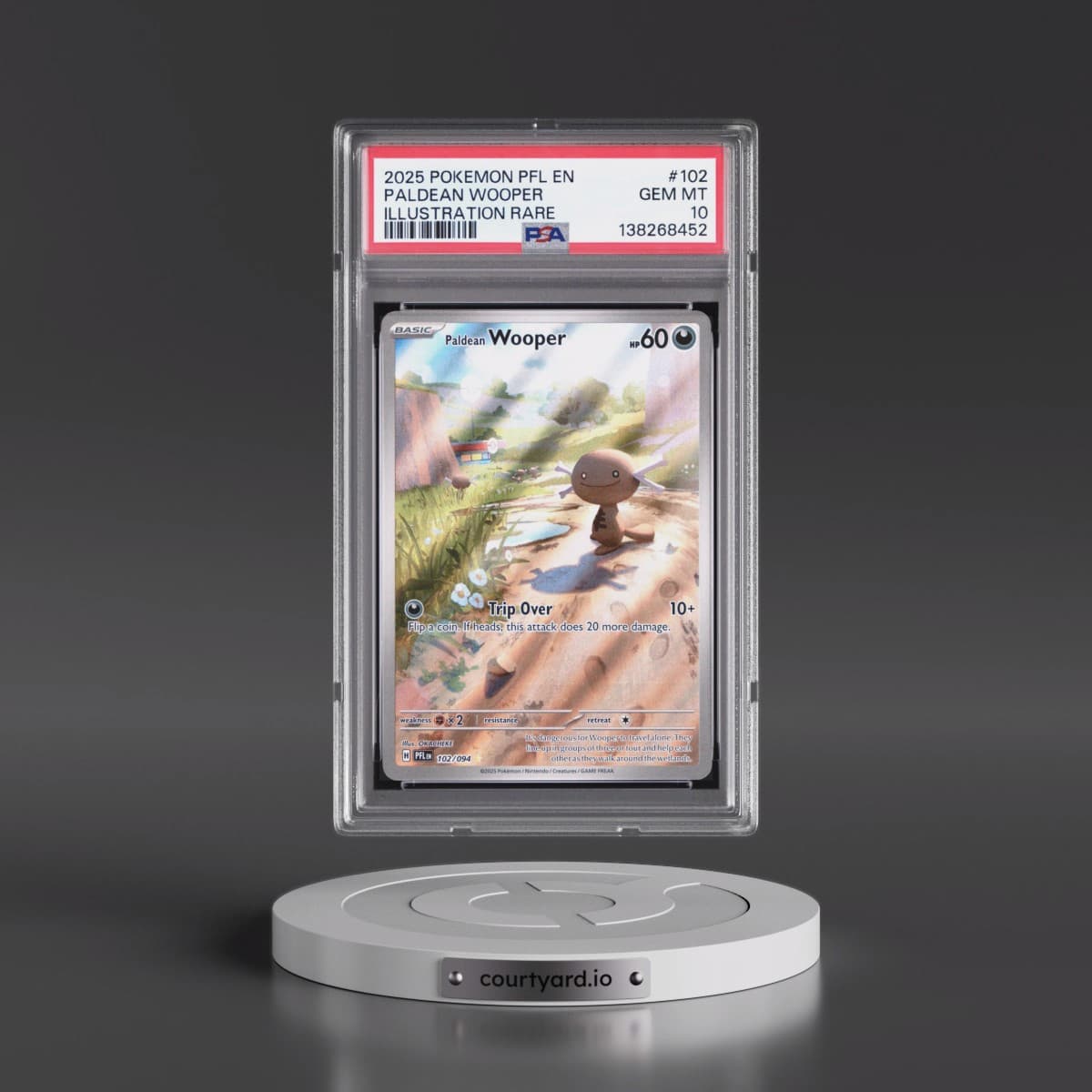 2025 Pokémon Pfl EN-Phantasmal Flames #102 Paldean Wooper - Illustration Rare (PSA 10 GEM MINT)