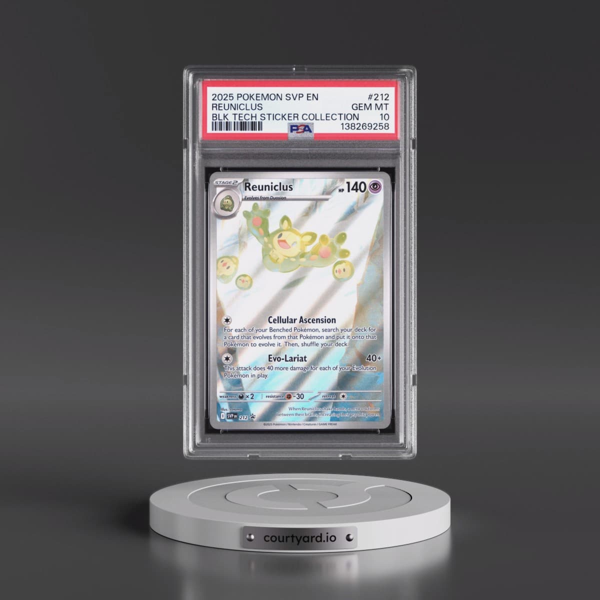 2025 Pokémon Svp EN-SV Black Star Promo #212 Reuniclus - Black Bolt Tech Sticker Collection (PSA 10 GEM MINT)