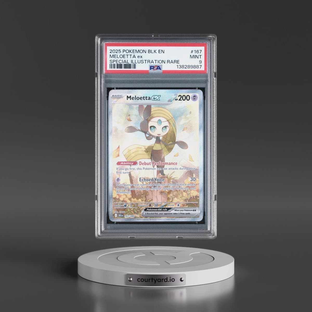 2025 Pokémon Blk EN-Black Bolt #167 Meloetta EX - Holo Special Illustration Rare (PSA 9 MINT)