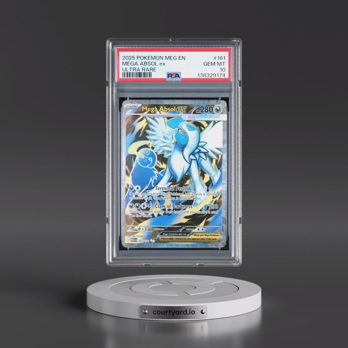 2025 Pokémon Meg EN-Mega Evolution #161 Mega Absol EX - Holo Ultra Rare (PSA 10 GEM MINT)