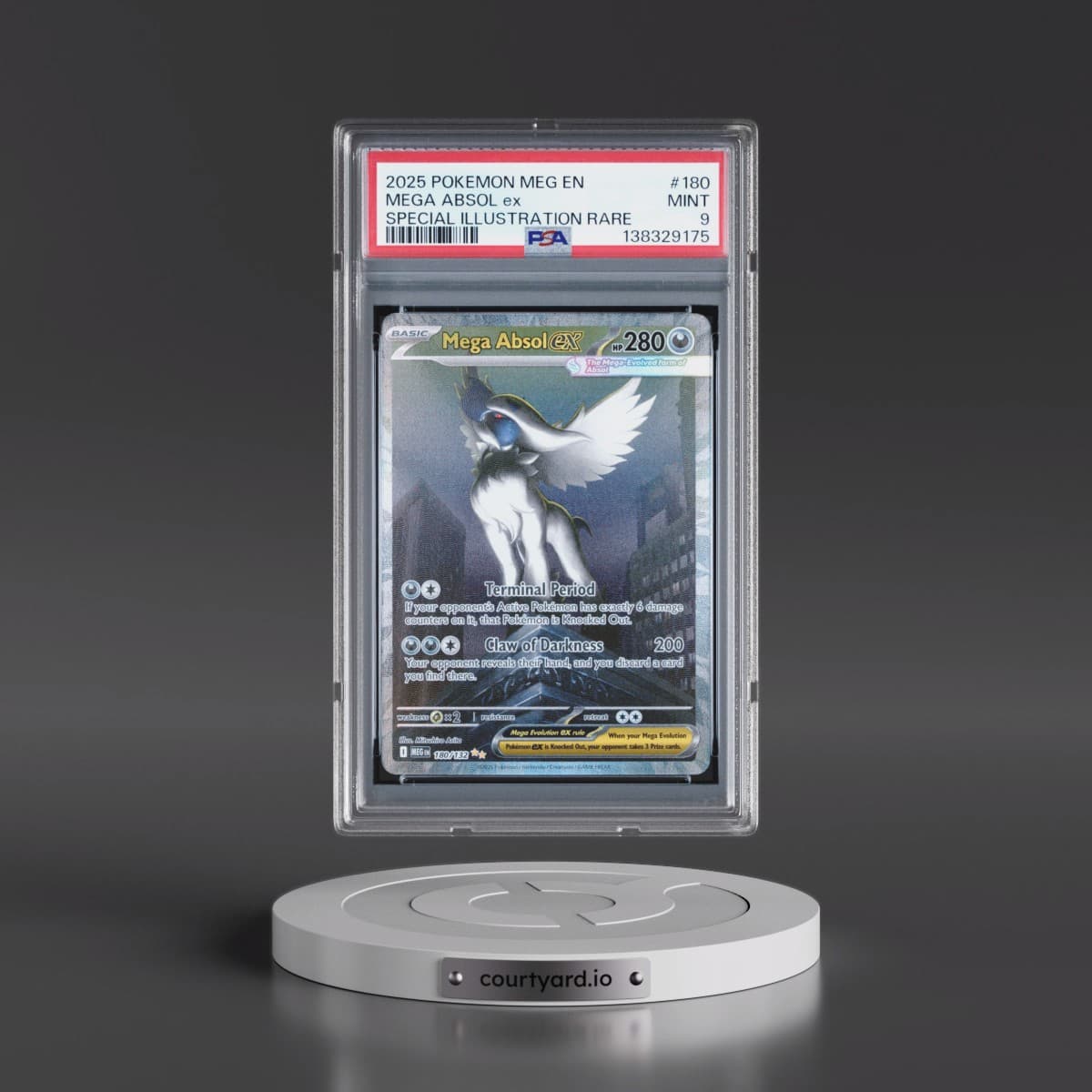 2025 Pokémon Meg EN-Mega Evolution #180 Mega Absol EX - Holo Special Illustration Rare (PSA 9 MINT)