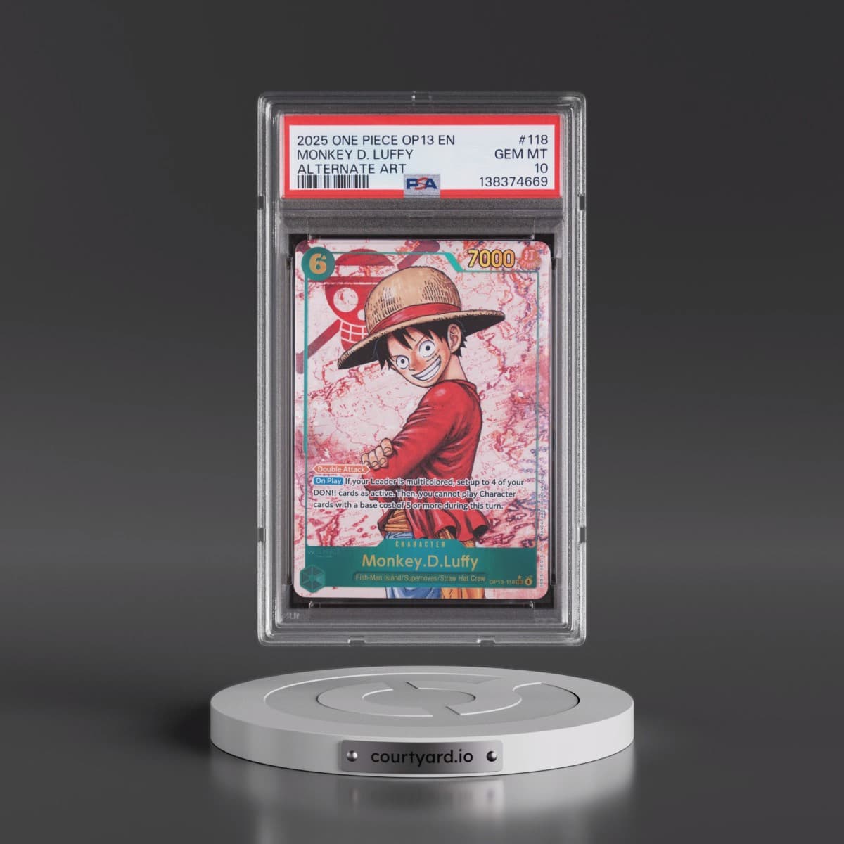 2025 One Piece OP13-Carrying on His Will #118 Monkey D. Luffy - Alternate Art (PSA 10 GEM MINT)