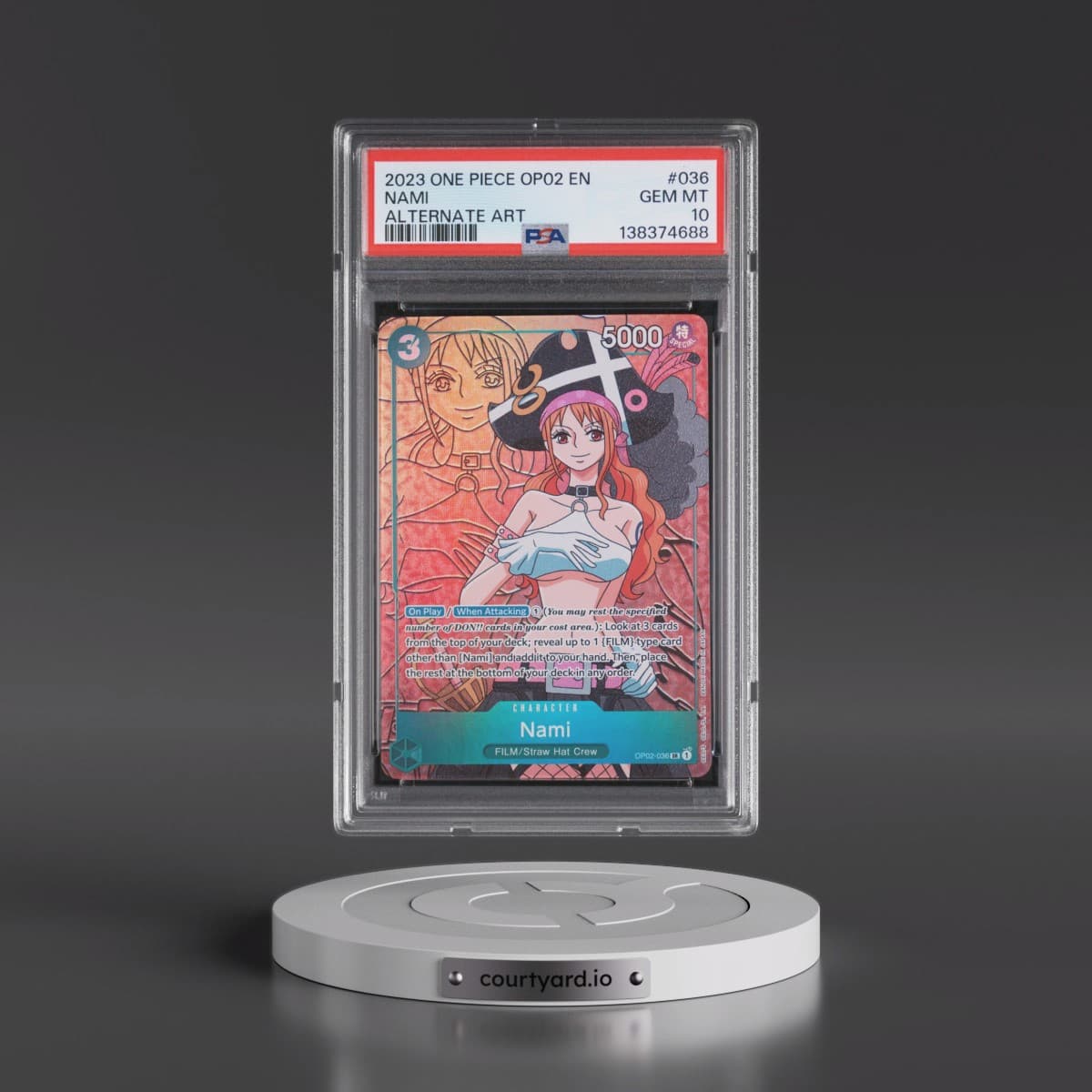 2023 One Piece OP02-Paramount War #036 Nami - Alternate Art (PSA 10 GEM MINT)