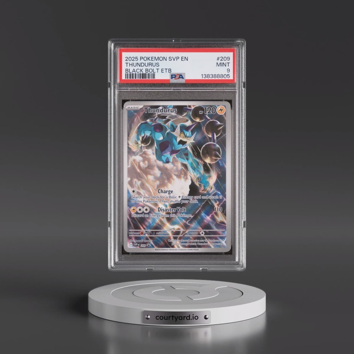 2025 Pokémon Svp EN-SV Black Star Promo #209 Thundurus - Black Bolt Elite Trainer Box (PSA 9 MINT)
