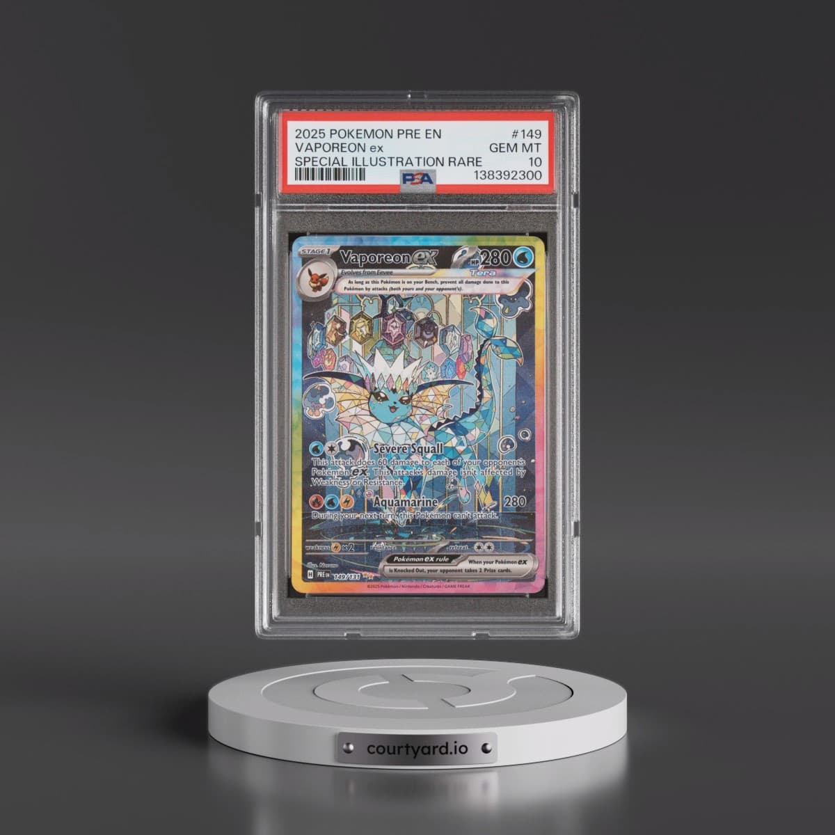 2025 Pokémon Pre EN-Prismatic Evolutions #149 Vaporeon EX - Holo Special Illustration Rare (PSA 10 GEM MINT)