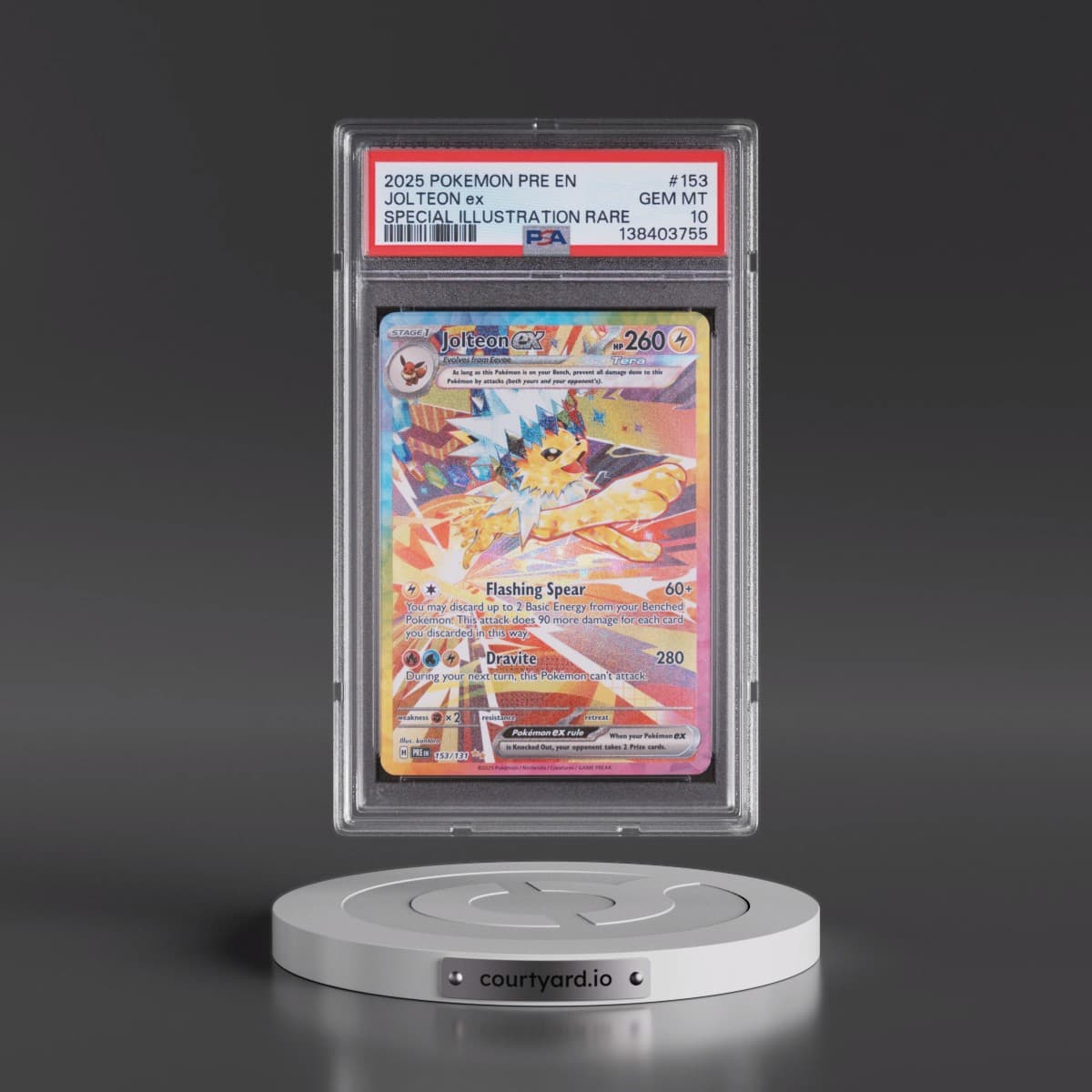 2025 Pokémon Pre EN-Prismatic Evolutions #153 Jolteon EX - Holo Special Illustration Rare (PSA 10 GEM MINT)