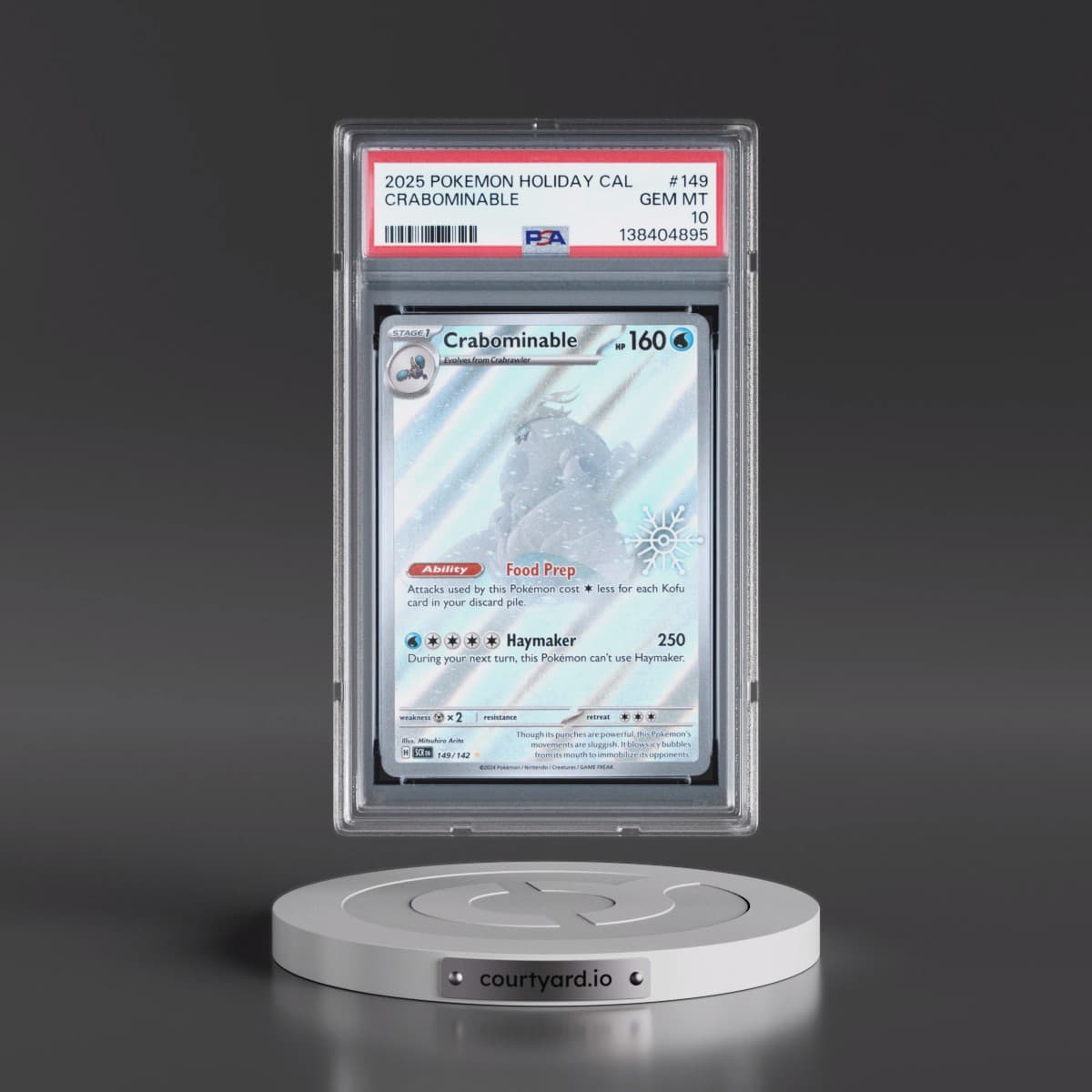 2025 Pokémon Holiday Calendar #149 Crabominable (PSA 10 GEM MINT)