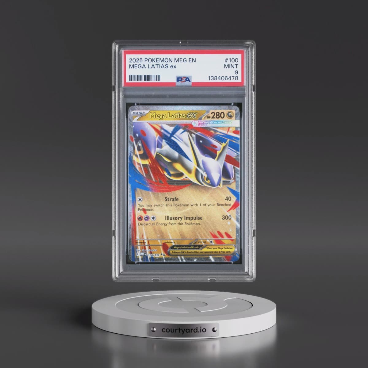 2025 Pokémon Meg EN-Mega Evolution #100 Mega Latias EX - Holo (PSA 9 MINT)