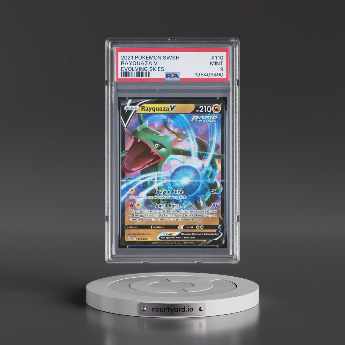 2021 Pokémon Sword & Shield Evolving Skies #110 Rayquaza V - Holo (PSA 9 MINT)