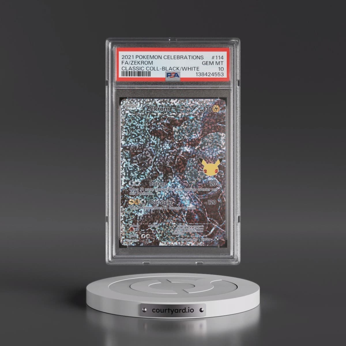 2021 Pokémon Celebrations Classic Collection #114 Zekrom - Full Art (PSA 10 GEM MINT)