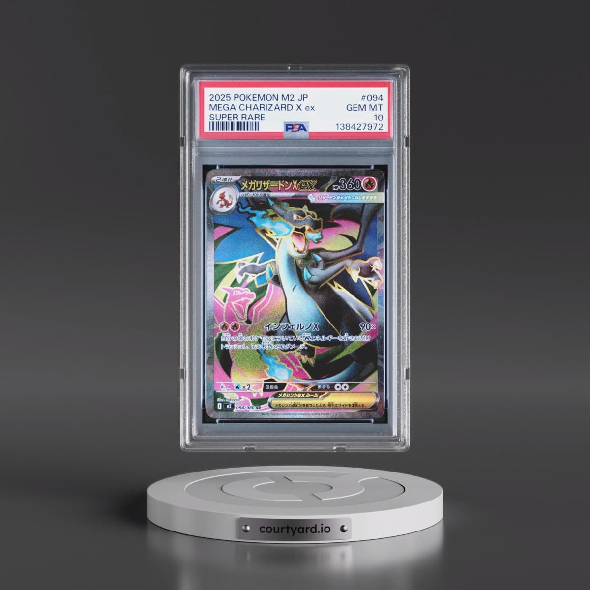 2025 Pokémon M2-Inferno X #094 Mega Charizard X EX - Holo Super Rare (PSA 10 GEM MINT)