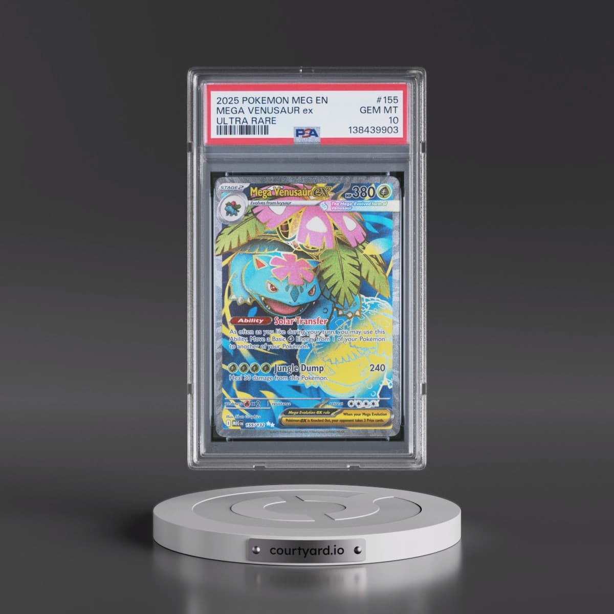 2025 Pokémon Meg EN-Mega Evolution #155 Mega Venusaur EX - Holo Ultra Rare (PSA 10 GEM MINT)