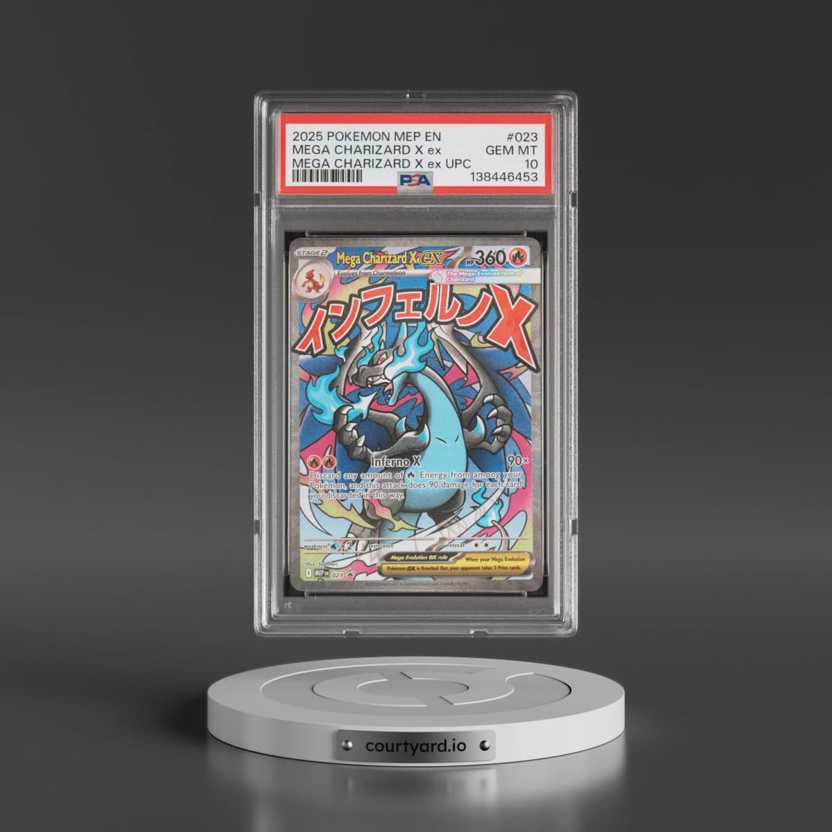 2025 Pokémon Mep EN-Me Black Star Promo #023 Mega Charizard X EX - Holo Mega Charizard X EX Ultra-Premium Collection (PSA 10 GEM MINT)