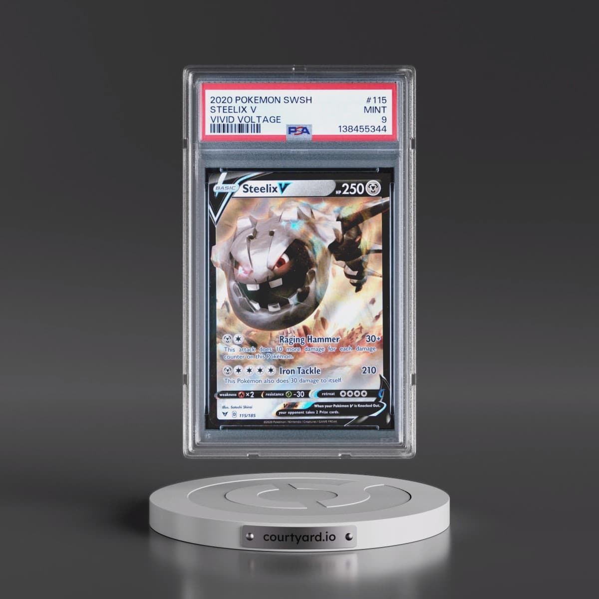 2020 Pokémon Sword & Shield Vivid Voltage #115 Steelix V - Holo (PSA 9 MINT)