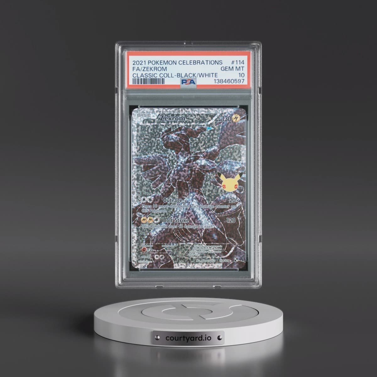 2021 Pokémon Celebrations Classic Collection #114 Zekrom - Full Art (PSA 10 GEM MINT)
