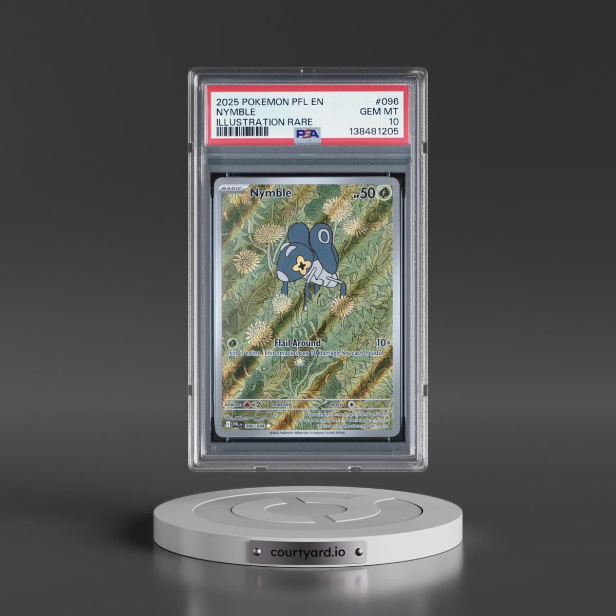 2025 Pokémon Pfl EN-Phantasmal Flames #096 Nymble - Illustration Rare (PSA 10 GEM MINT)