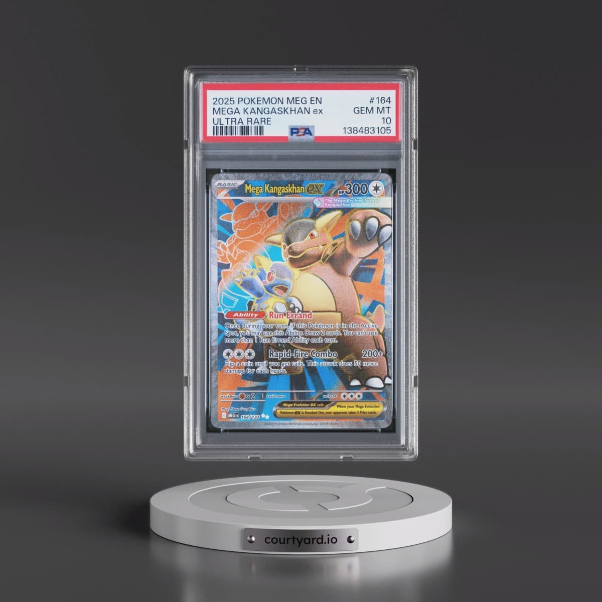 2025 Pokémon Meg EN-Mega Evolution #164 Mega Kangaskhan EX - Holo Ultra Rare (PSA 10 GEM MINT)