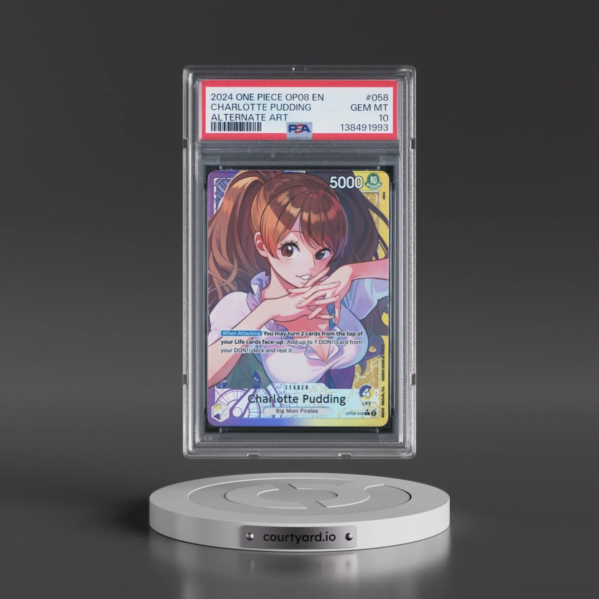2024 One Piece OP08-Two Legends #058 Charlotte Pudding - Alternate Art (PSA 10 GEM MINT)