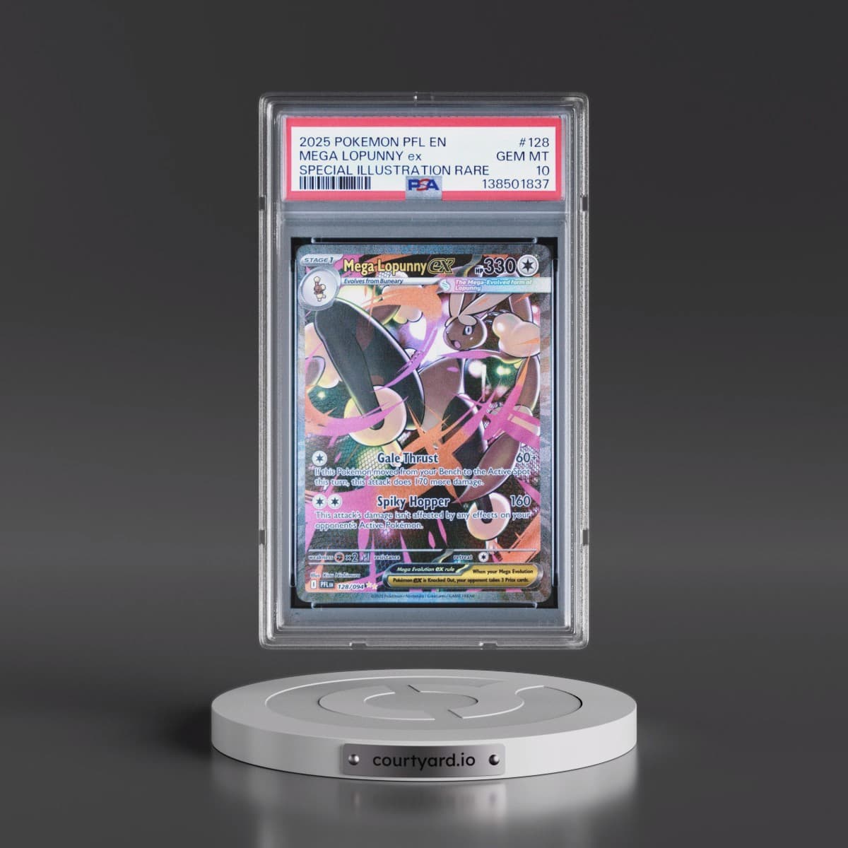 2025 Pokémon Pfl EN-Phantasmal Flames #128 Mega Lopunny EX - Holo Special Illustration Rare (PSA 10 GEM MINT)
