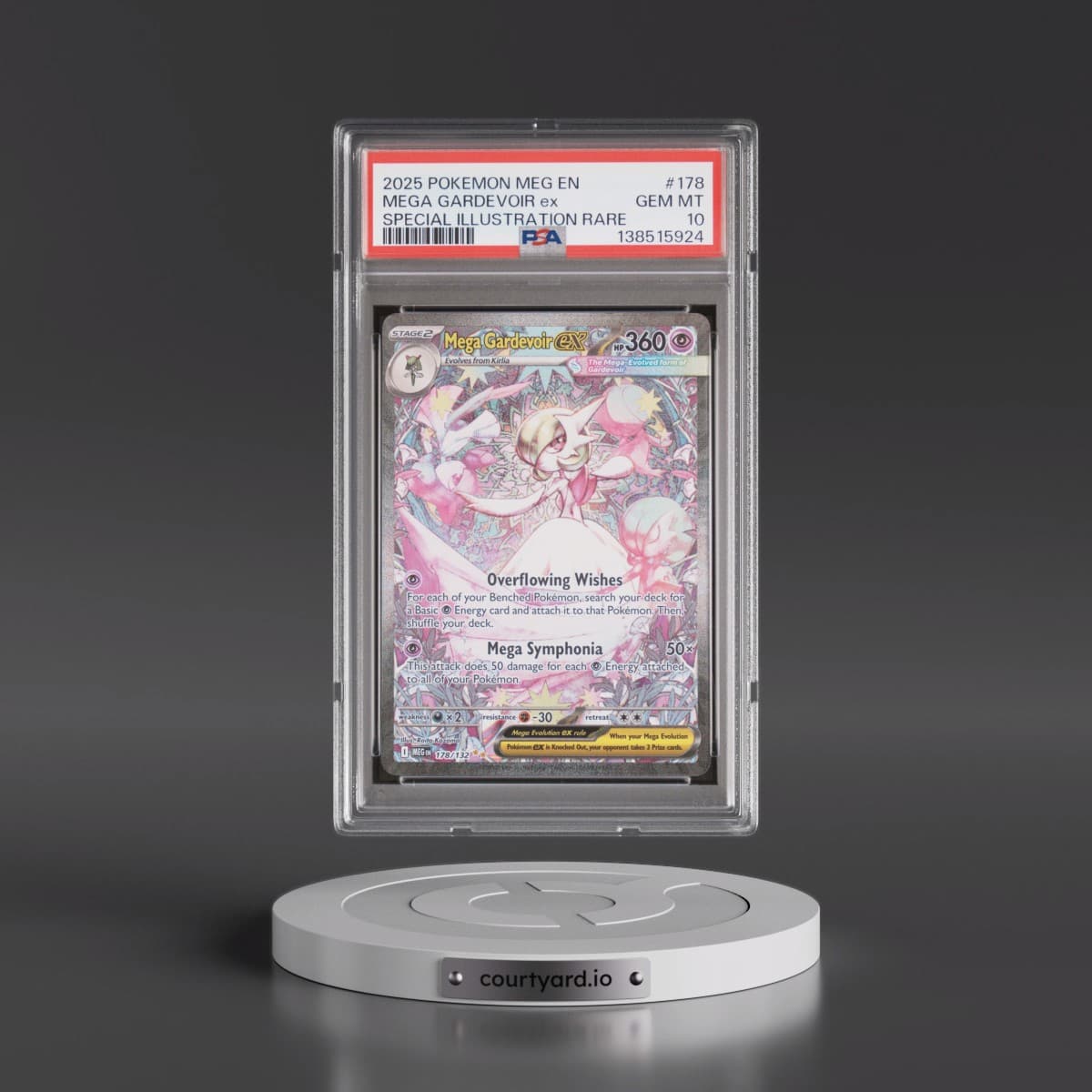 2025 Pokémon Meg EN-Mega Evolution #178 Mega Gardevoir EX - Holo Special Illustration Rare (PSA 10 GEM MINT)