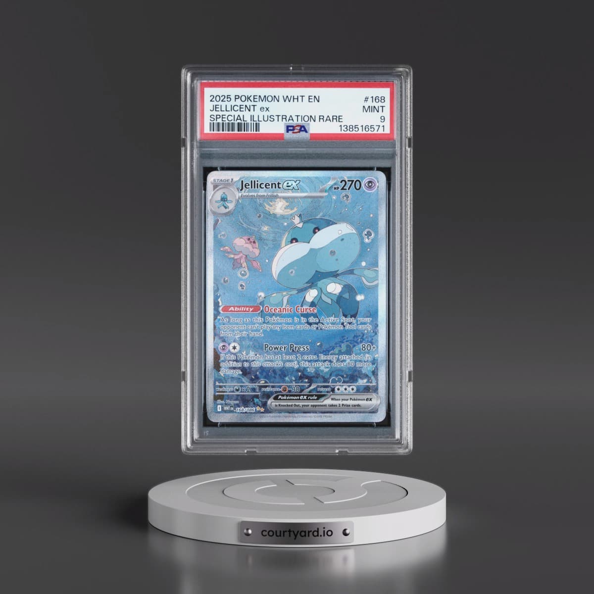 2025 Pokémon Wht EN-White Flare #168 Jellicent EX - Holo Special Illustration Rare (PSA 9 MINT)