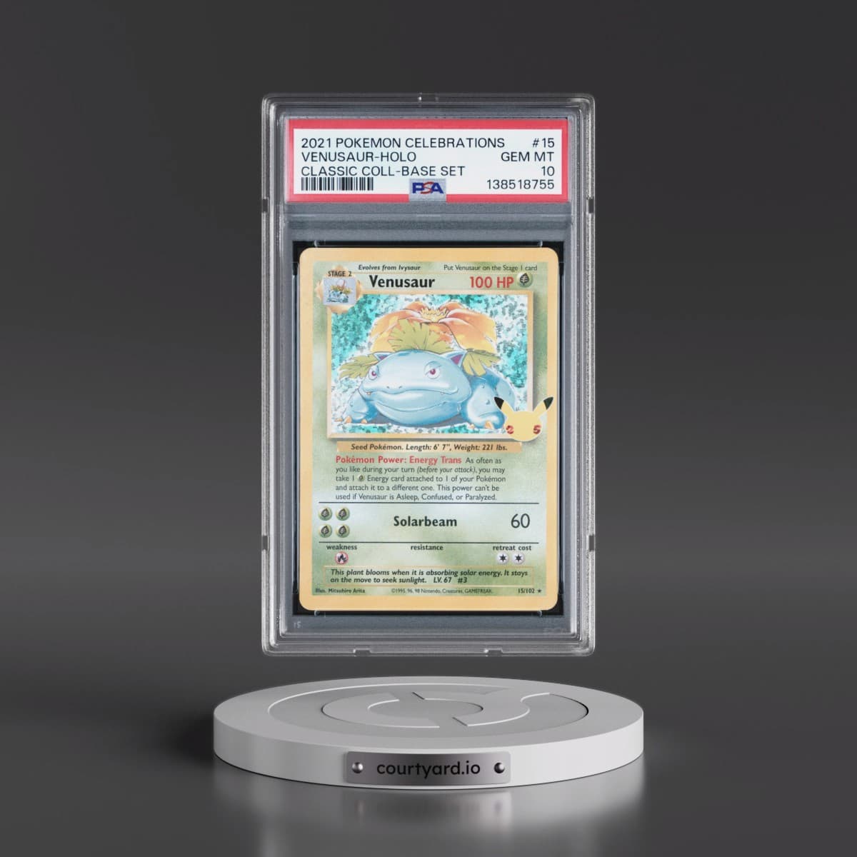 2021 Pokémon Celebrations Classic Collection #15 Venusaur - Holo (PSA 10 GEM MINT)