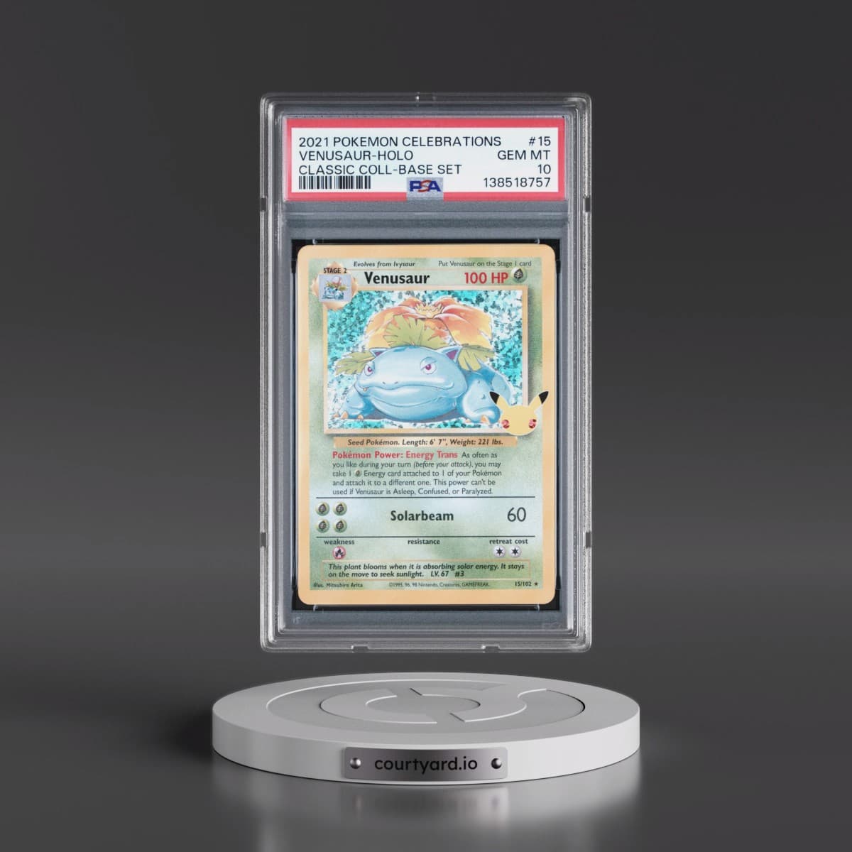 2021 Pokémon Celebrations Classic Collection #15 Venusaur - Holo (PSA 10 GEM MINT)
