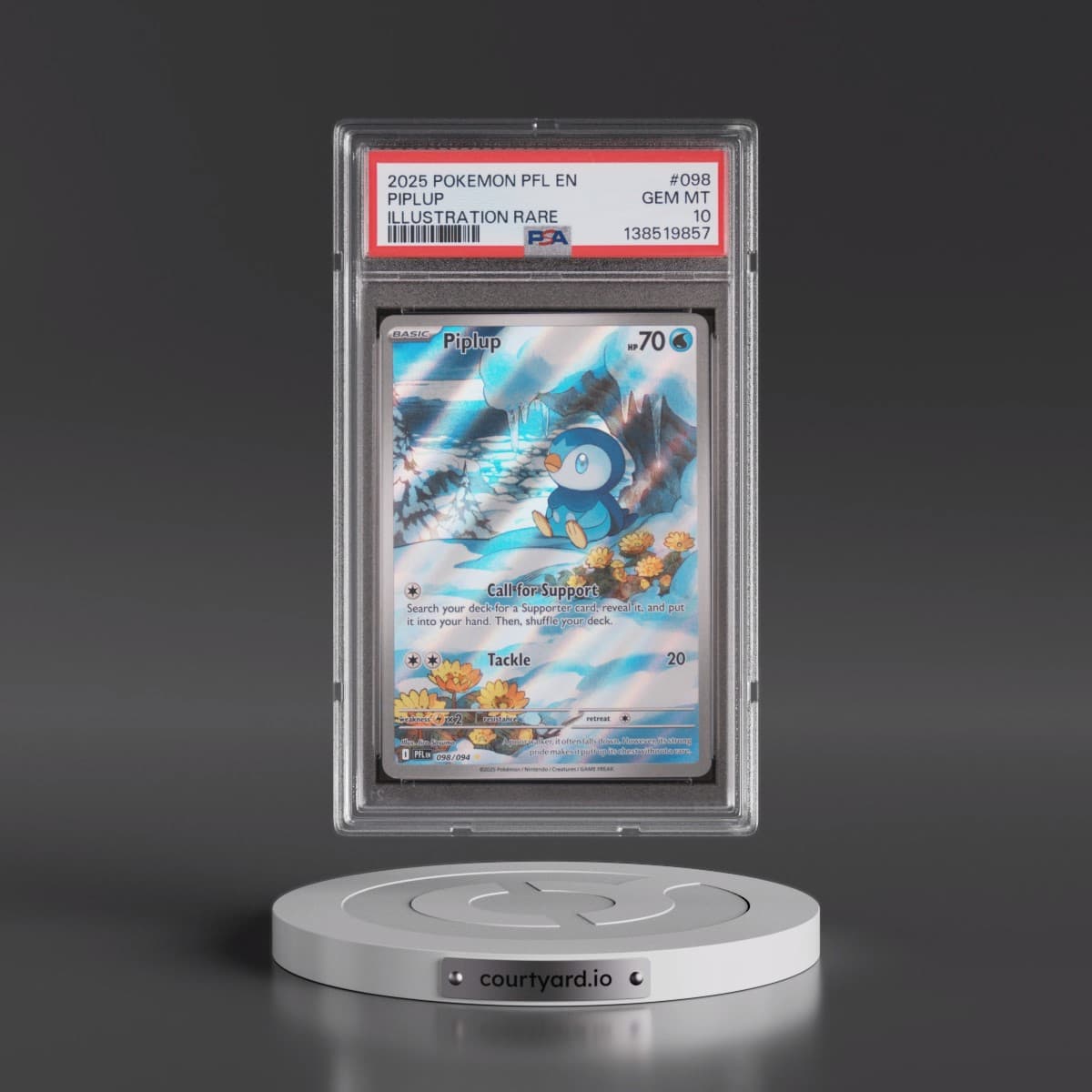 2025 Pokémon Pfl EN-Phantasmal Flames #098 Piplup - Illustration Rare (PSA 10 GEM MINT)