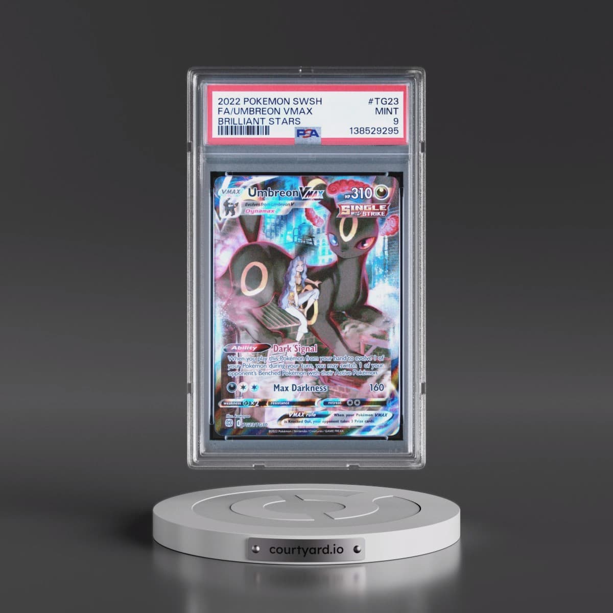 2022 Pokémon Sword & Shield Brilliant Stars #TG23 Umbreon Vmax - Full Art (PSA 9 MINT)