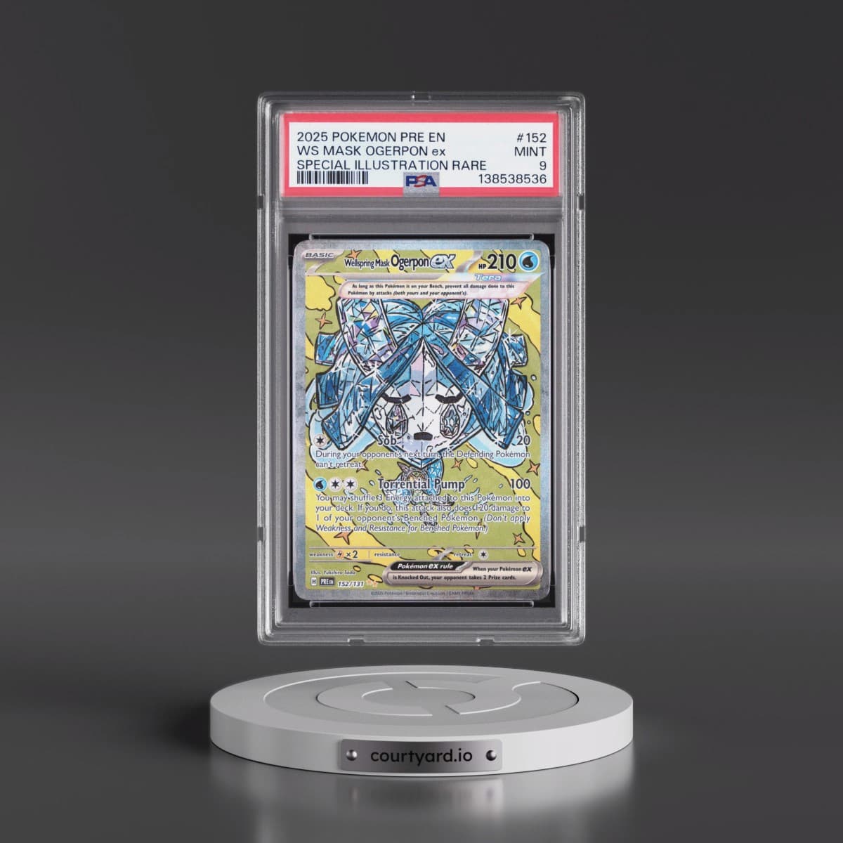 2025 Pokémon Pre EN-Prismatic Evolutions #152 Wellspring Mask Ogerpon EX - Holo Special Illustration Rare (PSA 9 MINT)