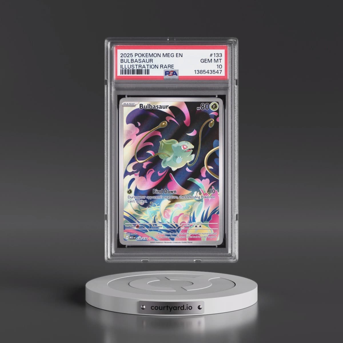 2025 Pokémon Meg EN-Mega Evolution #133 Bulbasaur - Illustration Rare (PSA 10 GEM MINT)