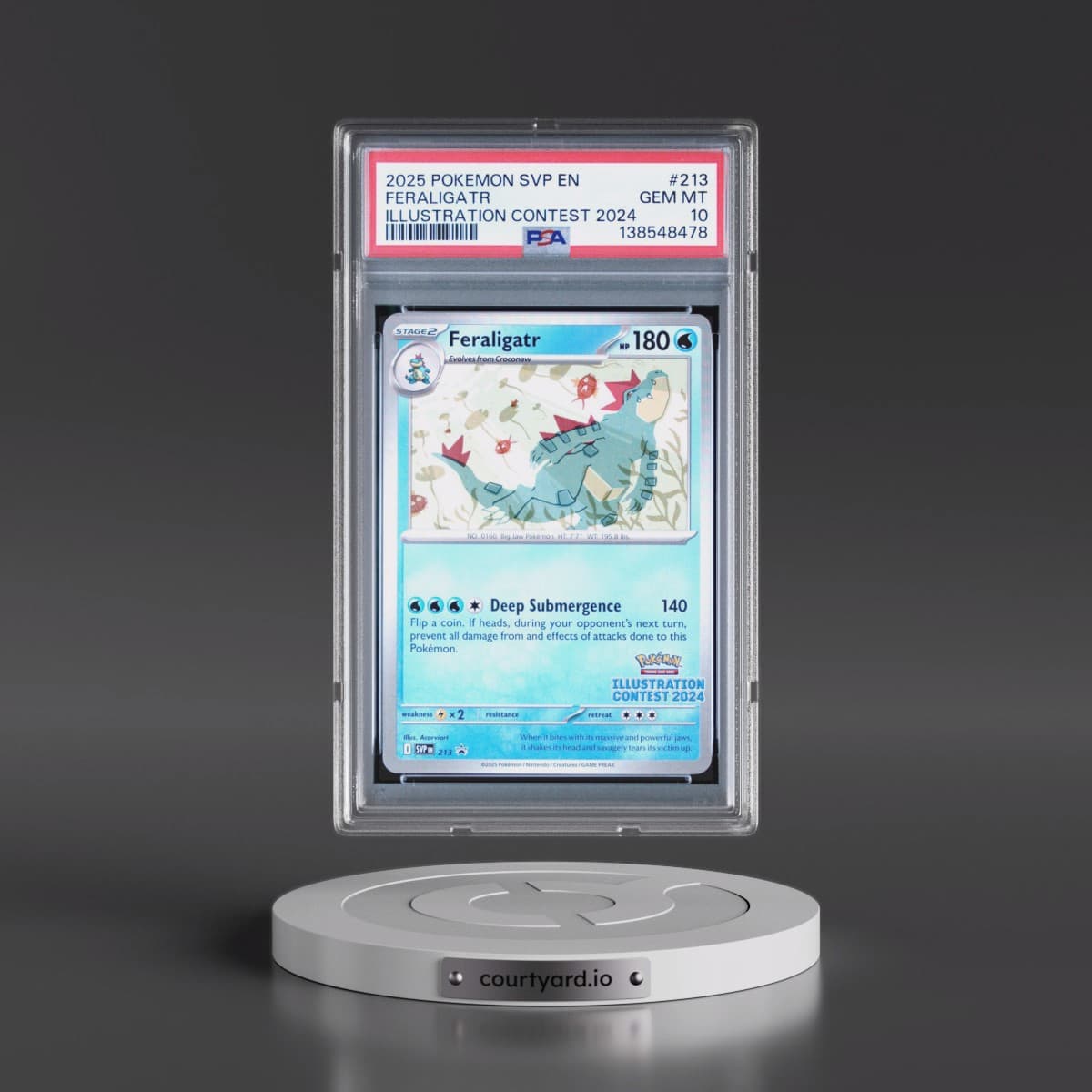 2025 Pokémon Svp EN-SV Black Star Promo #213 Feraligatr - Illustration Contest 2024 (PSA 10 GEM MINT)