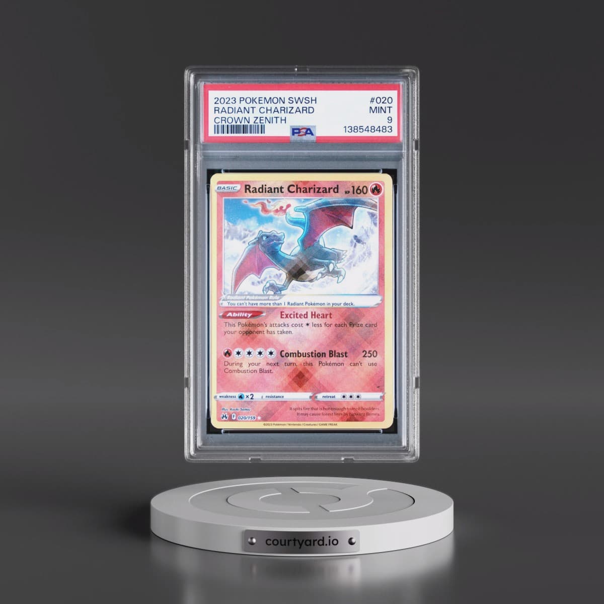 2023 Pokémon Sword and Shield Crown Zenith #020 Radiant Charizard - Holo (PSA 9 MINT)