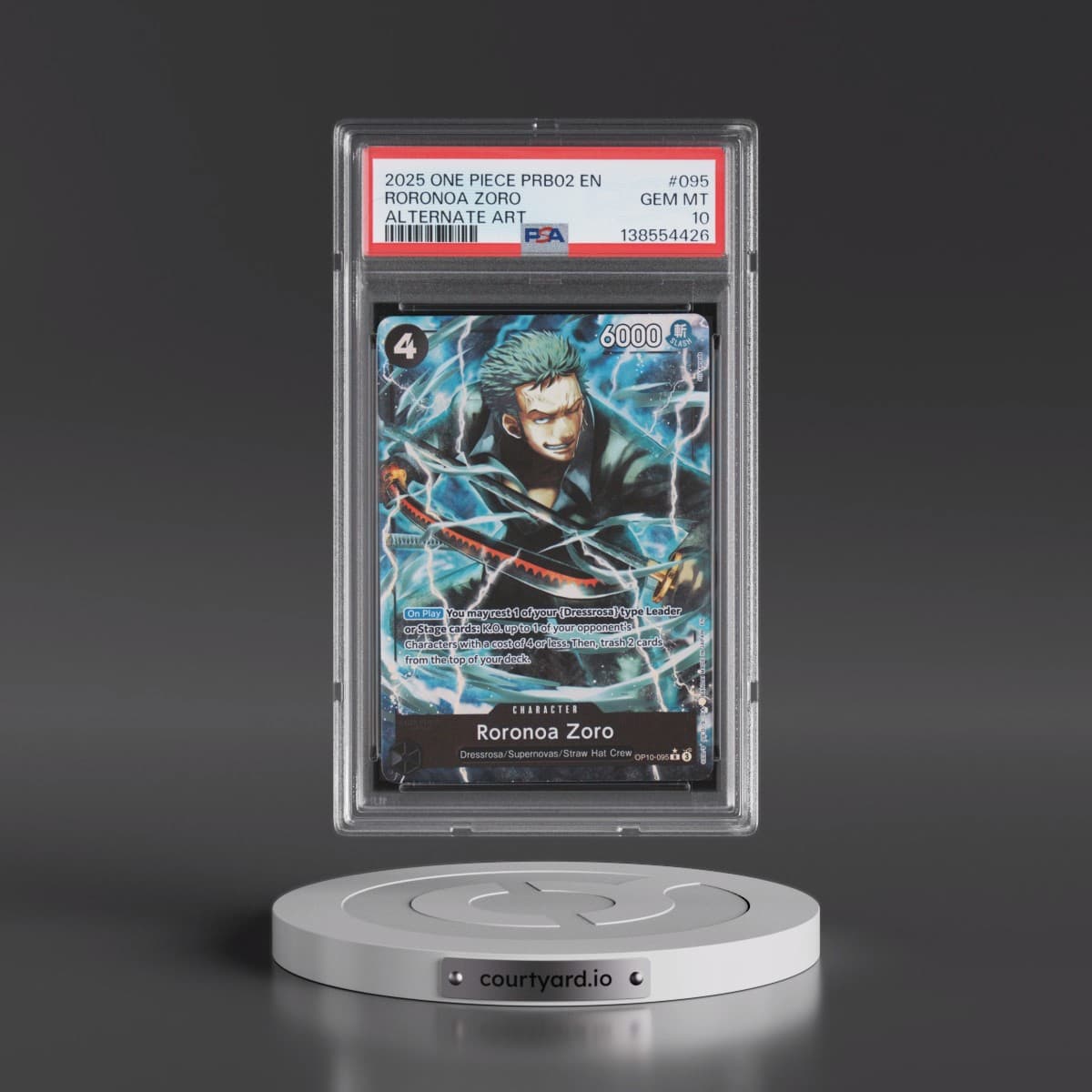 2025 One Piece PRB02-Premium Booster -One Piece Card the Best- Vol.2 #095 Roronoa Zoro - Alternate Art (PSA 10 GEM MINT)