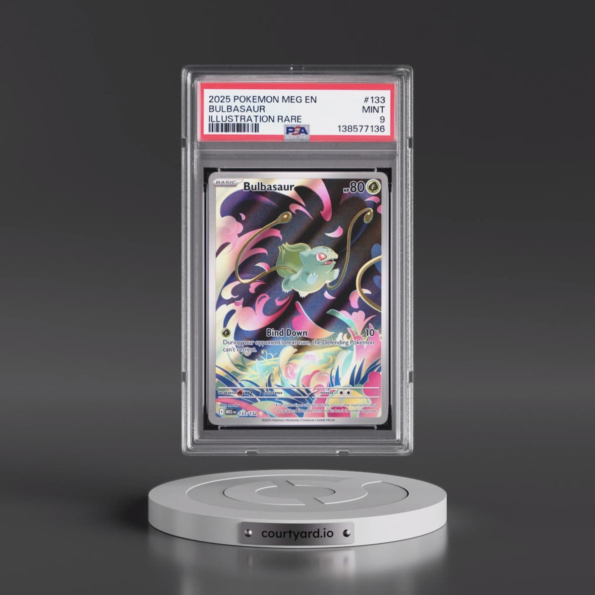 2025 Pokémon Meg EN-Mega Evolution #133 Bulbasaur - Illustration Rare (PSA 9 MINT)