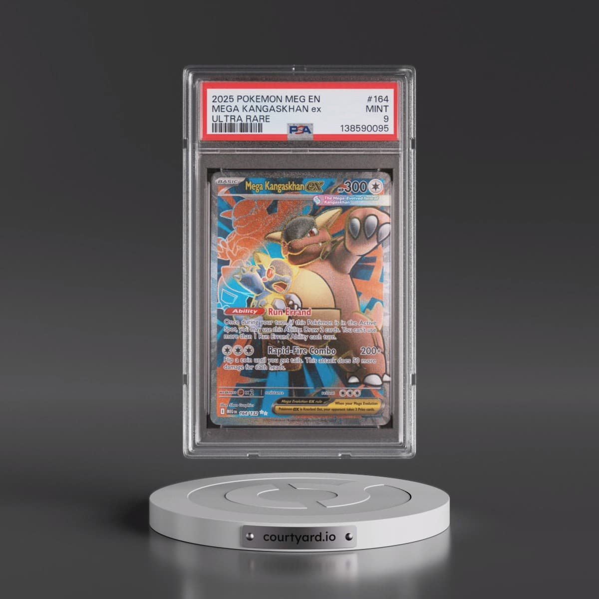 2025 Pokémon Meg EN-Mega Evolution #164 Mega Kangaskhan EX - Holo Ultra Rare (PSA 9 MINT)