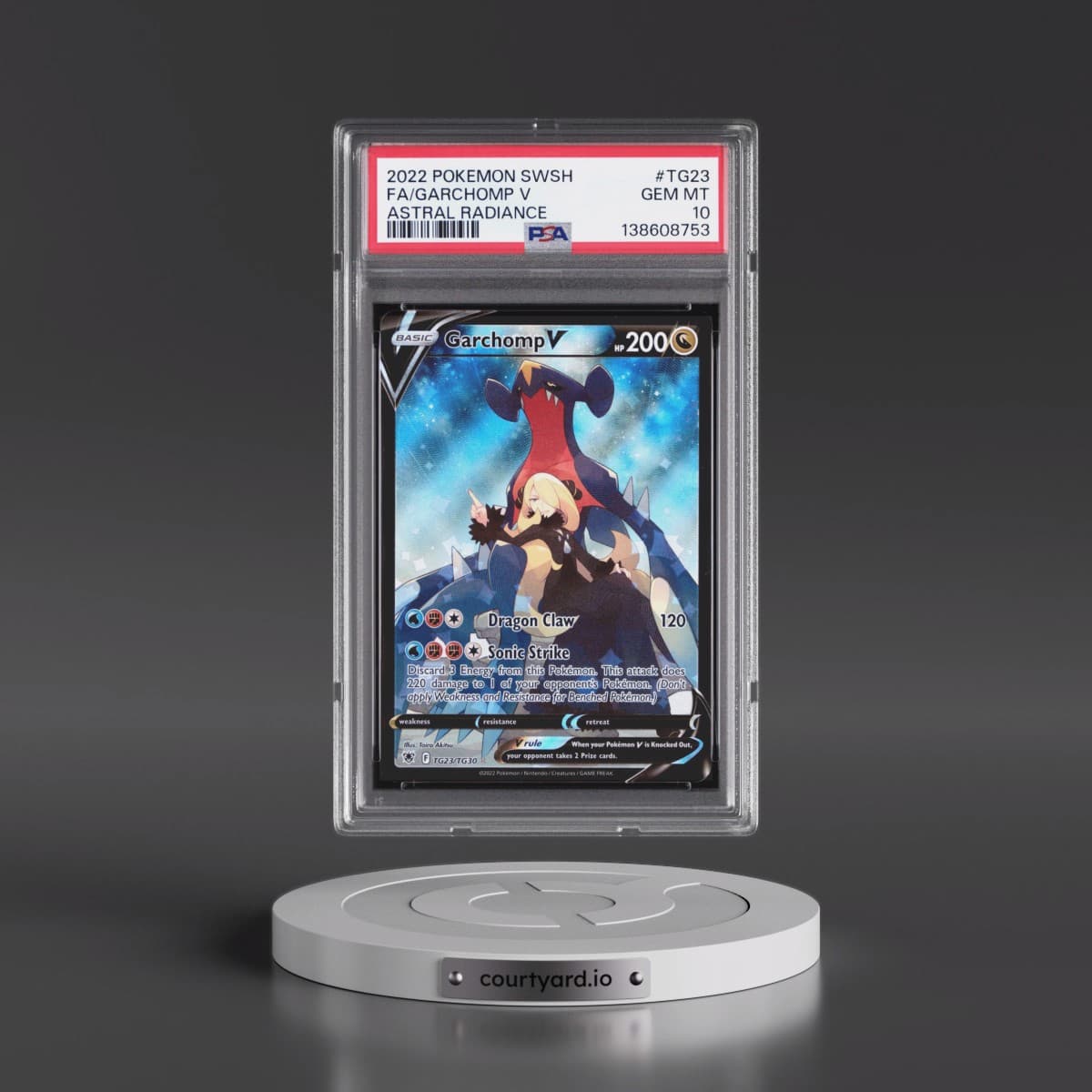 2022 Pokémon Sword & Shield Astral Radiance #TG23 Garchomp V - Holo Full Art (PSA 10 GEM MINT)